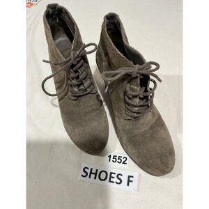 Woman’s Franco Sarto Westin Taupe Suede Lace Up Wedge Heel 7m Bootie